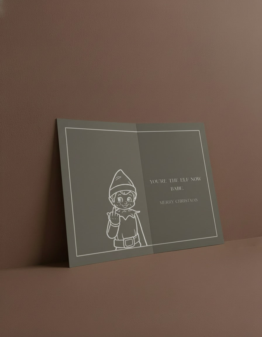 THE ELVES QUIT CHRISTMAS GREETING CARD