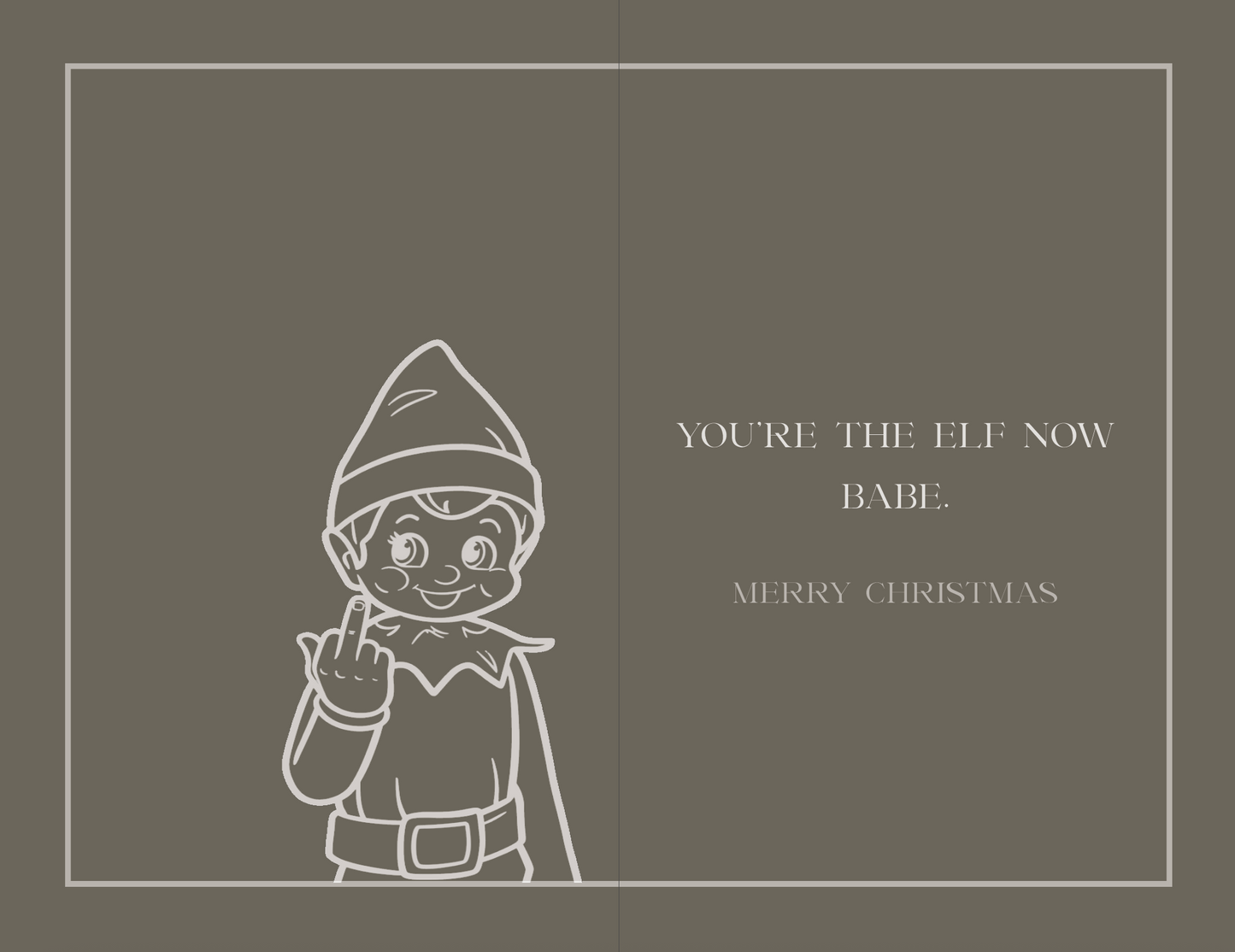 THE ELVES QUIT CHRISTMAS GREETING CARD